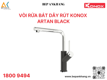 Vòi rửa bát Konox dây rút Artan Black